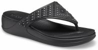 Crocs Monterey Shimmer Wedge Flip Women Black