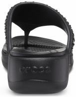 Crocs Monterey Shimmer Wedge Flip Women Black