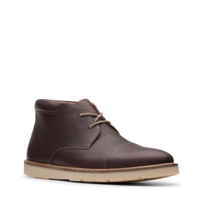 CLARKS Grandin Top Dark Brn Tumbled