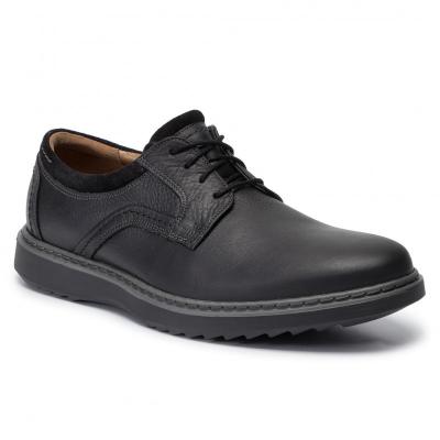 CLARKS Un Geo Lace Black Leather