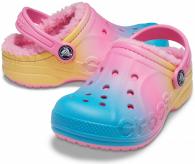 Crocs Baya Printed Lined Clog Kids Pink Lemonade/Multi