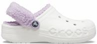 Crocs Baya Lined Fuzz Strap Clog white/lavender