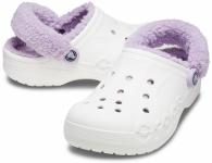 Crocs Baya Lined Fuzz Strap Clog white/lavender