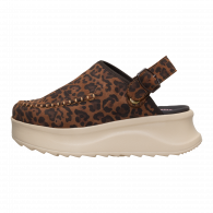 Delray Clog Suede  Brown Leopard