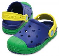 Kids Crocs Bump It Clog Blue Jean / Grass Green