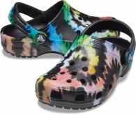 Crocs Classic Tie Dye Graphic Clog Kids Black / Black