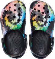 Crocs Classic Tie Dye Graphic Clog Kids Black / Black