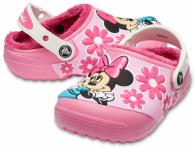  Crocs Fl Minnie Mouse Lined Clog Kids Pink Lemonade