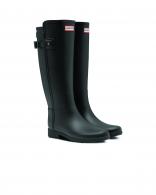 Womens Refined Slim Fit Back Strap Wellington Boots Black