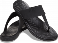 Womens Crocs Tulum Flip Black / Black