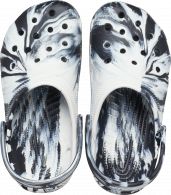 Kids Classic Marbled Clog Black / White